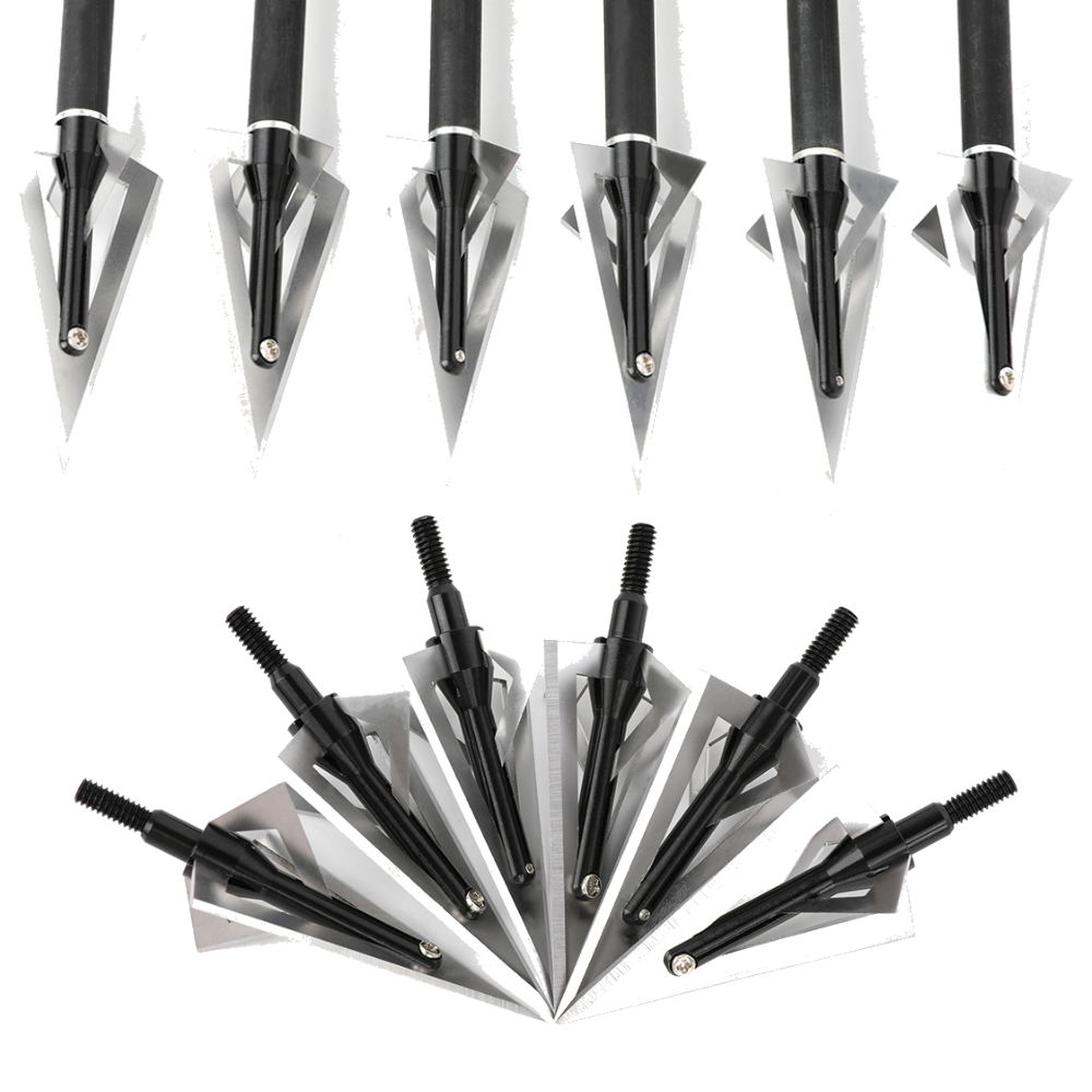 AME ARCHERY Broadhead Arrow Tips – 420 Steel Blades(6pcs)