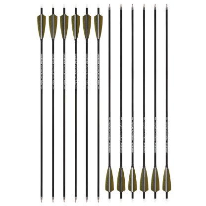 AME ARCHERY 2 Olive Green 1 White Real Feather Carbon Arrow(12pcs)