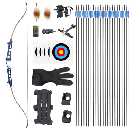 AME  Recurve Bow and Arrows Set 14-40lbs Alloy Riser Archery Hunting Target