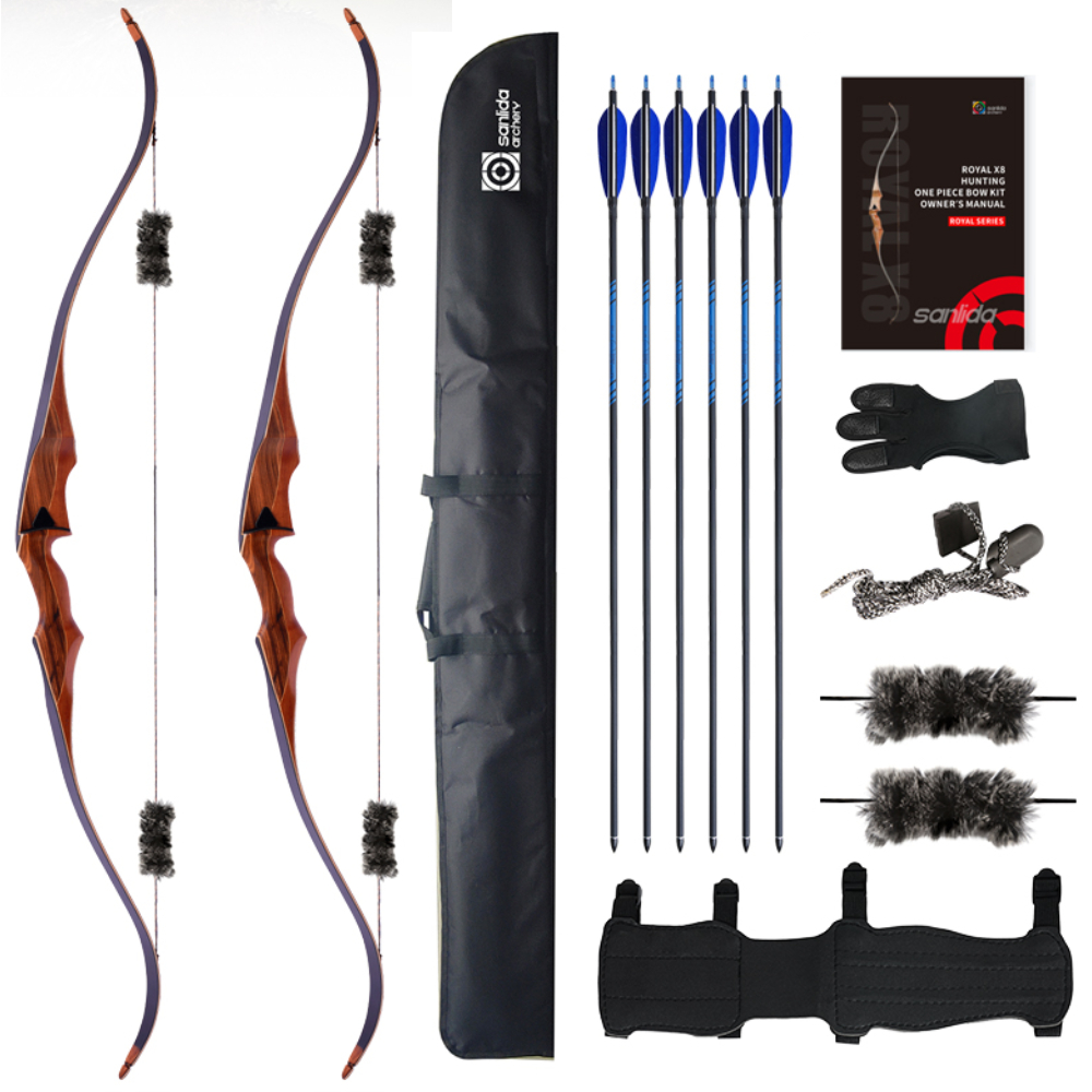 SANLIDA ARCHERY Royal X8 60" Traditional One-Piece Wood Hunting Bow Kit