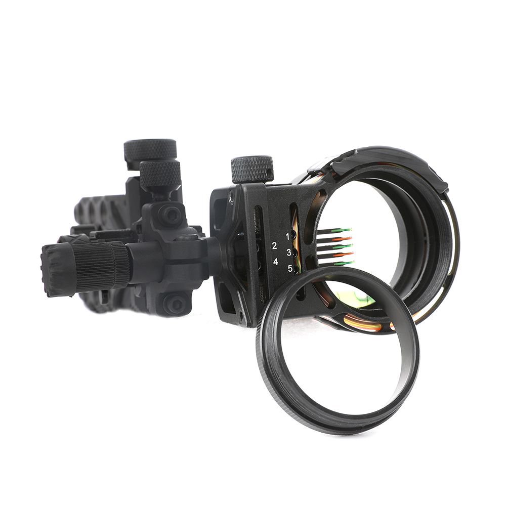 Topoint Archery TX1550 Compound Bow Sight – CNC Aluminum, 0.019" Pin, 1/2/3-Axis Adjustable with Optional Lens