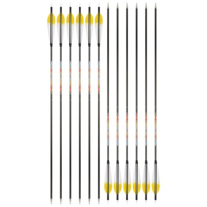 SHARROW 5-Inch Dye Feather Pure Carbon Arrows (12pcs)
