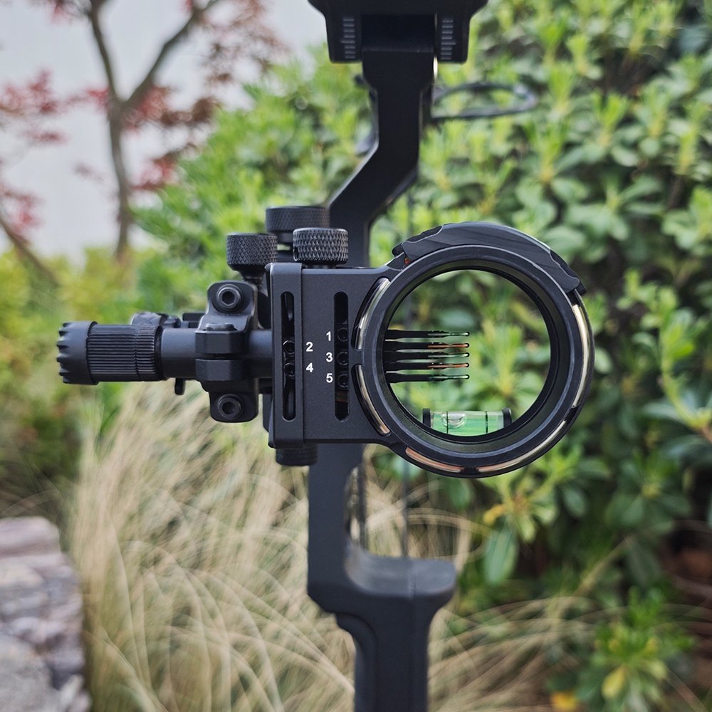 Topoint Archery TX1550 Compound Bow Sight – CNC Aluminum, 0.019" Pin, 1/2/3-Axis Adjustable with Optional Lens