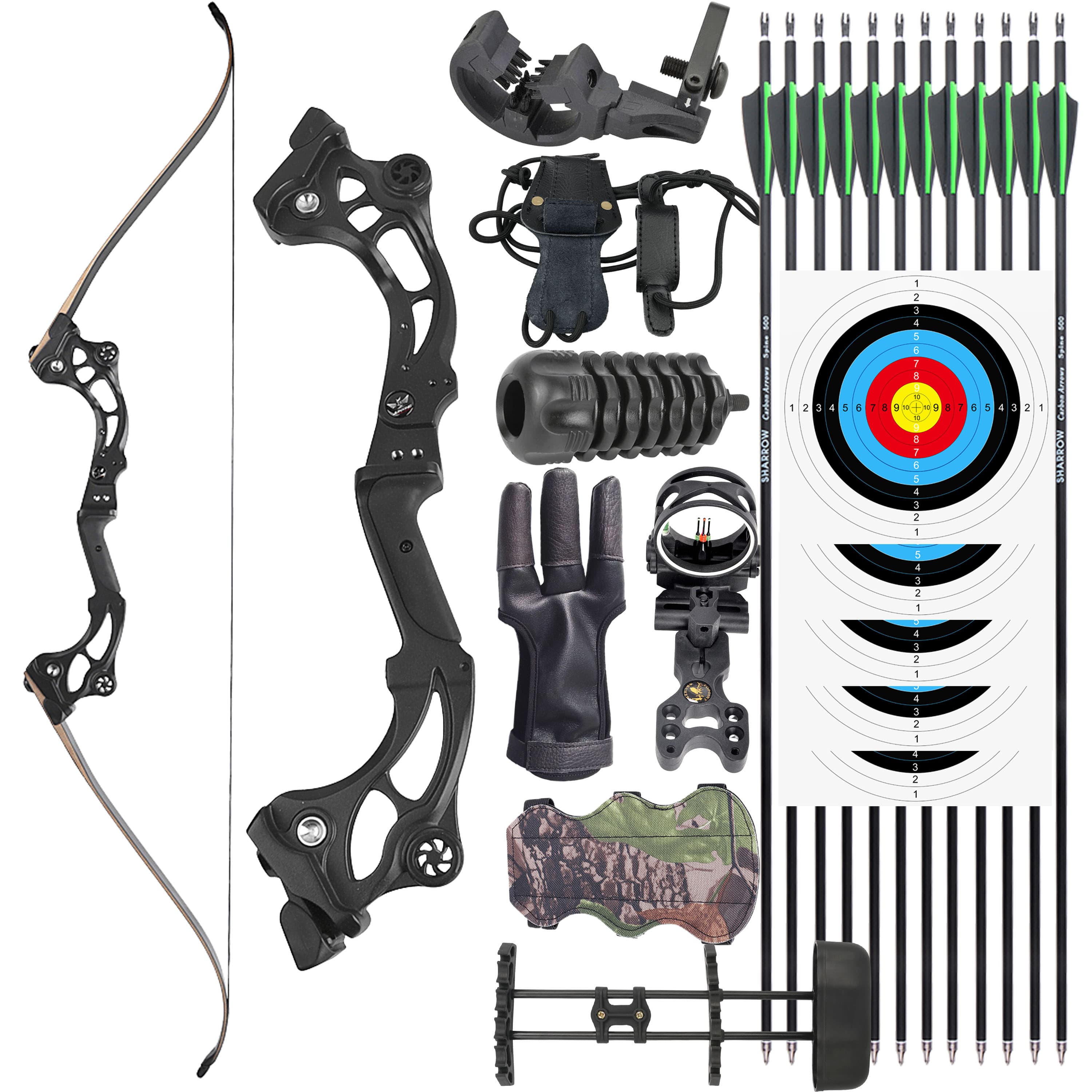 Junxing F163 64" Archery Hunting Recurve Bow 30-60 lbs Takedown