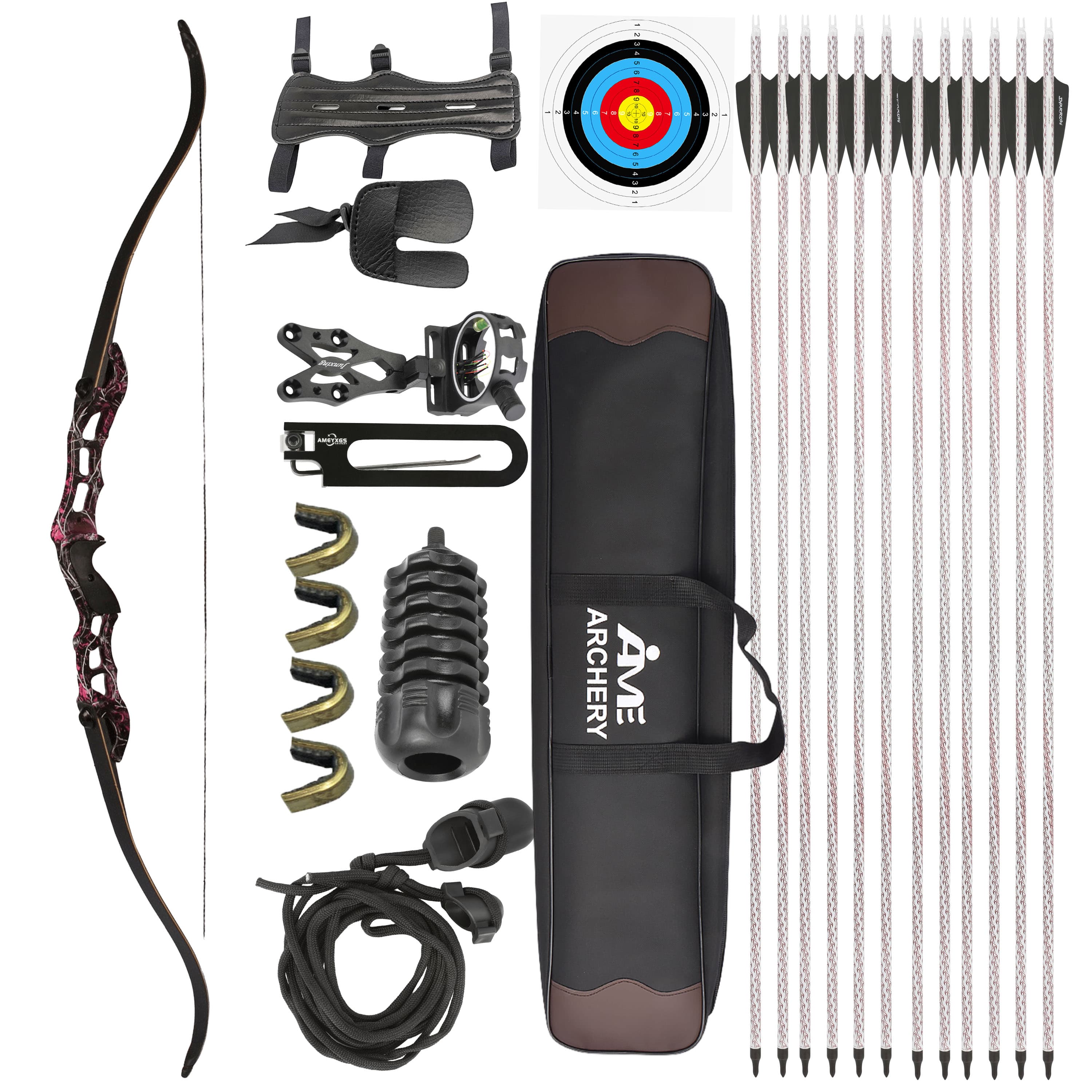 JUNXING ARCHERY F185 30-50lbs Recurve Bow and Arrows Set
