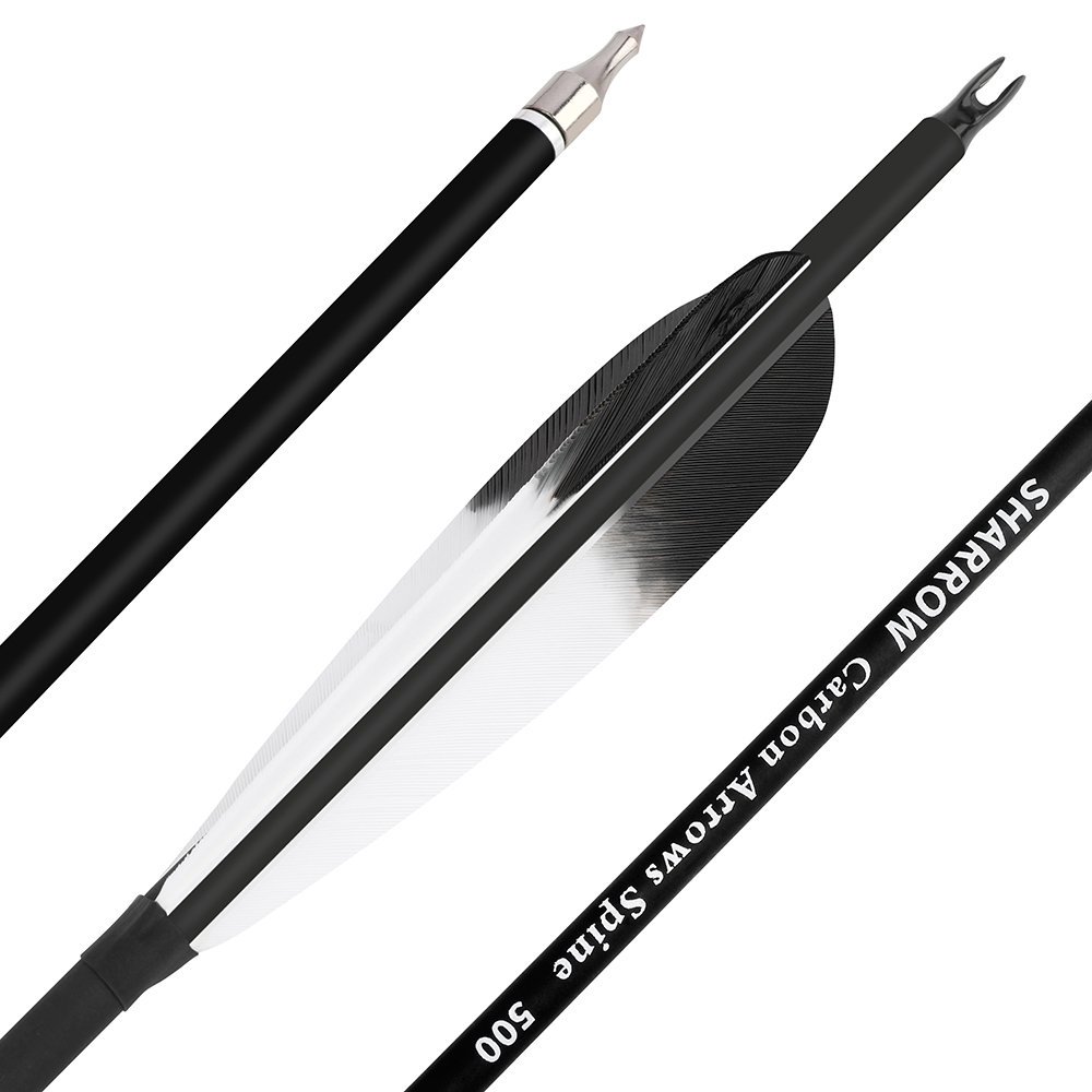 AME ARCHERY 5-Inch Dye Feather Carbon Arrows(12pcs)