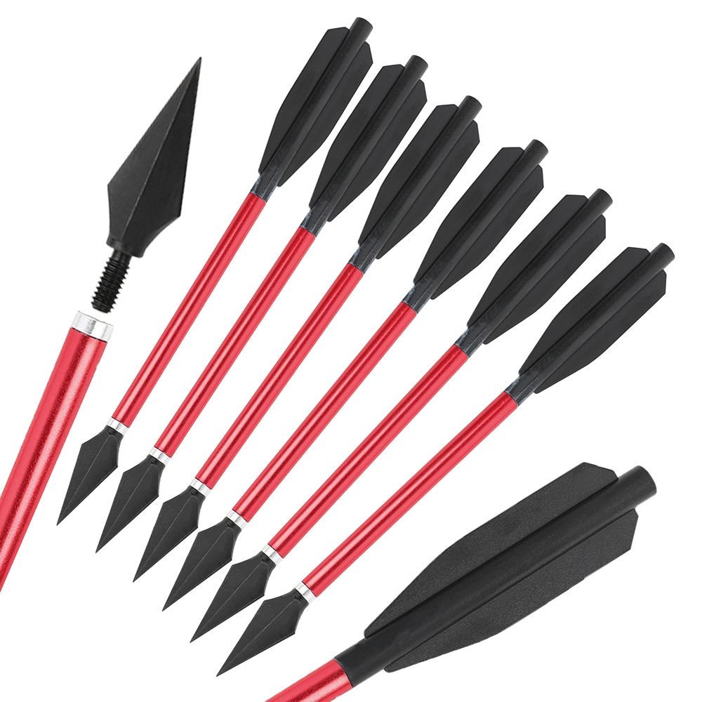 6.7-Inch Mini Crossbow Bolts – Aluminum Arrows with Removable Screw-in Broadhead(6pcs)