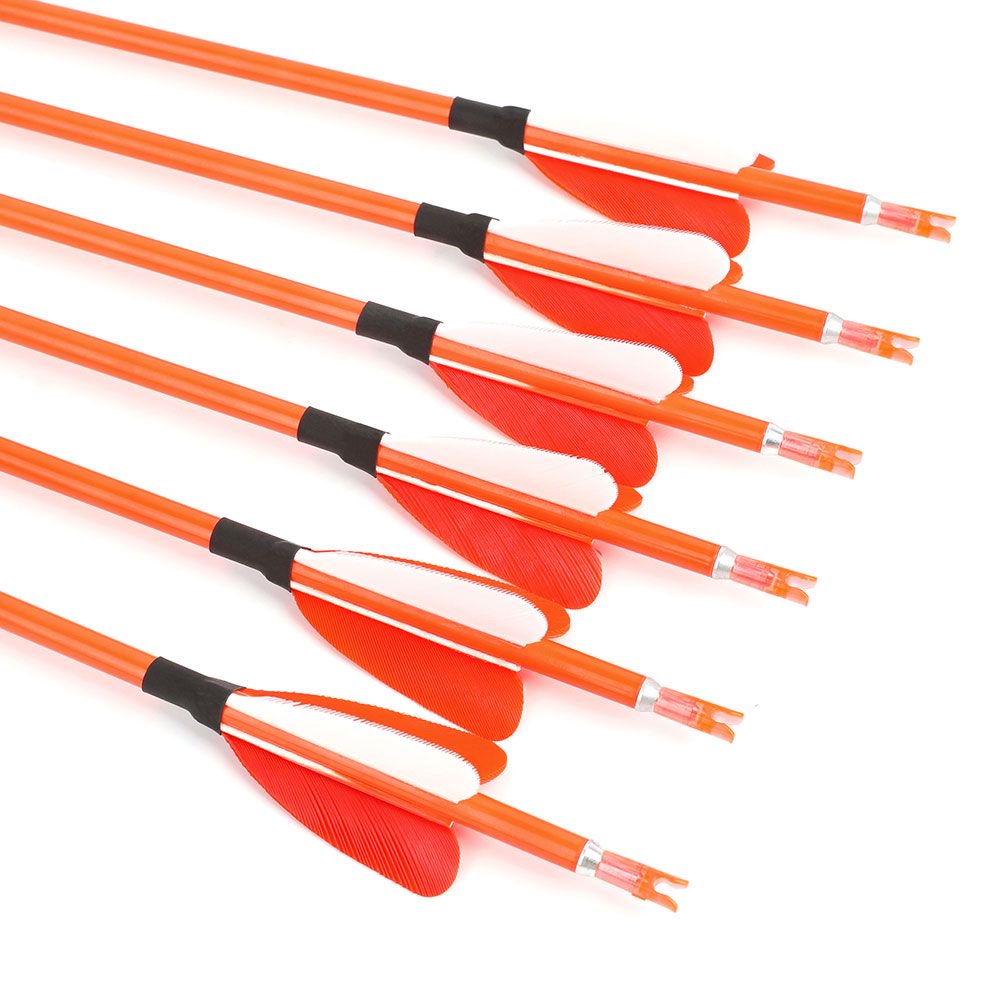 AME ARCHERY Heart-Shaped Nature Feather Pure Carbon Orange Arrows(12pcs)