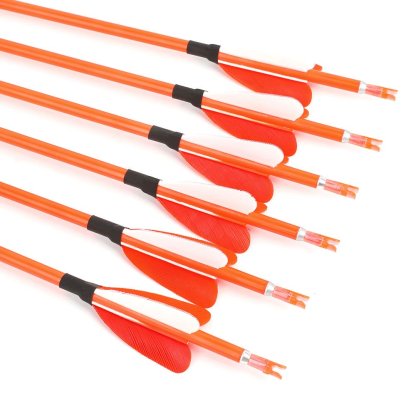 AME ARCHERY Heart-Shaped Nature Feather Pure Carbon Orange Arrows(12pcs)