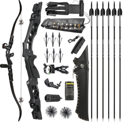 JUNXING Archery F166 Hunting Recurve Bow Arrows Set