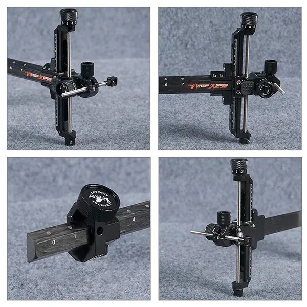 TOPOINT TP1003 Recurve Bow Sight – 9" Extension, Lightweight, Quick-Release, Multiple Colors