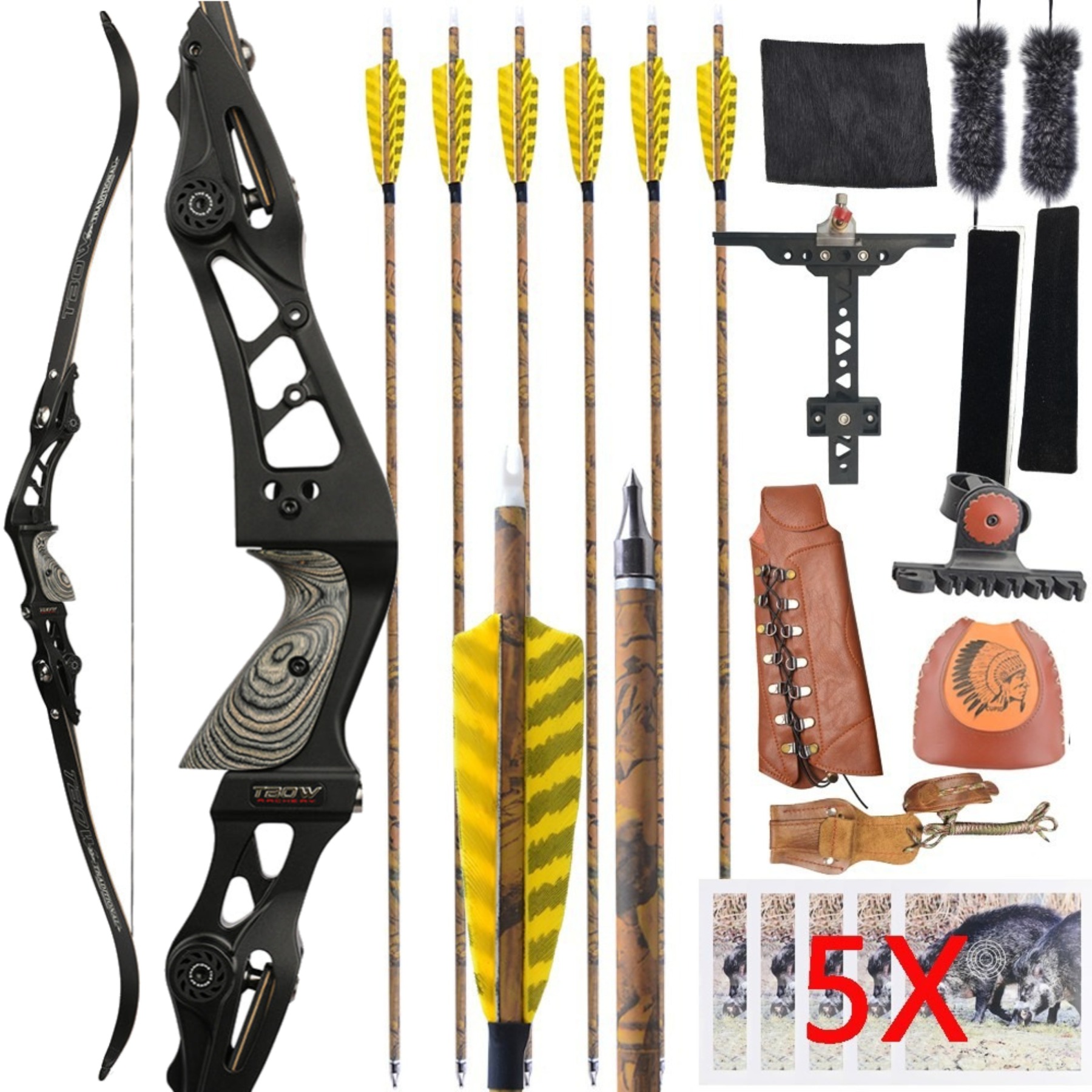 62" ILF Takedown Recurve Bow 25-60lbs Limbs 19" Riser Archery Hunting