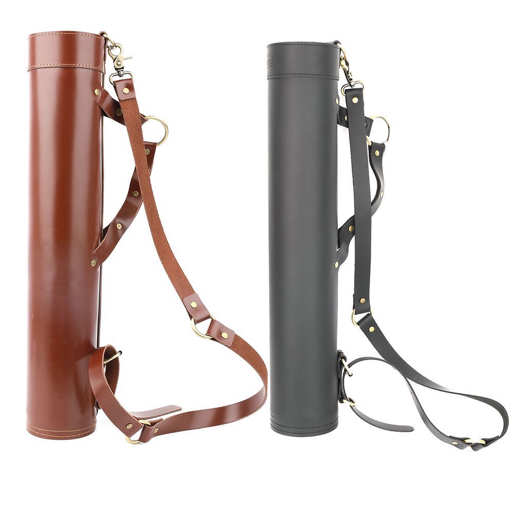 AME ARCHERY Genuine Leather Arrow Quiver – Brown/Black