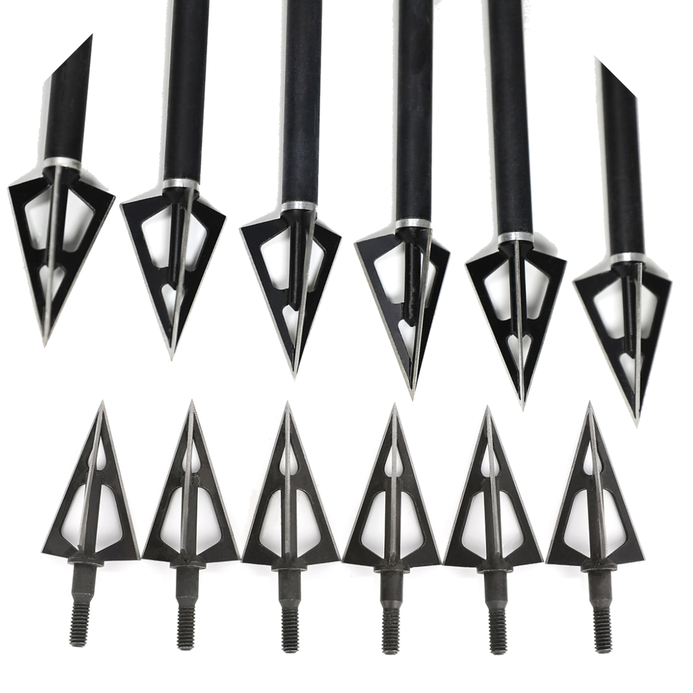 Black Widow Gen 2 Stainless Steel Arrow Broadhead Heavy-Duty for Hunting Arrows(12pcs)