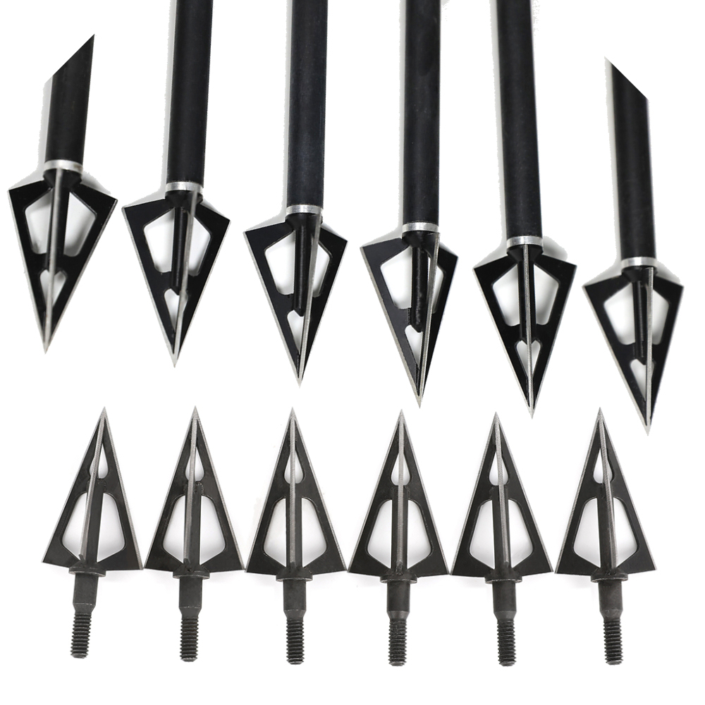 Black Widow Gen 2 Stainless Steel Arrow Broadhead Heavy-Duty for Hunting Arrows(12pcs)