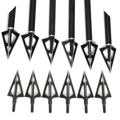 Black Widow Gen 2 Stainless Steel Arrow Broadhead Heavy-Duty for Hunting Arrows(12pcs)