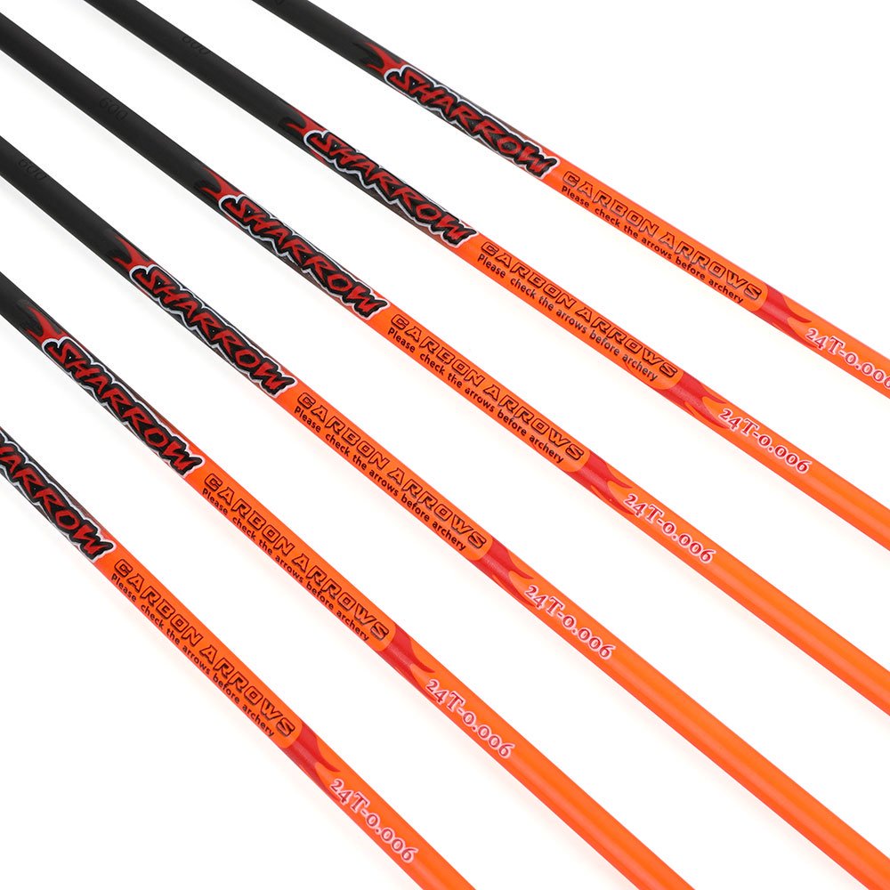 AME ARCHERY Heart-Shaped Nature Feather Pure Carbon Orange Arrows(12pcs)