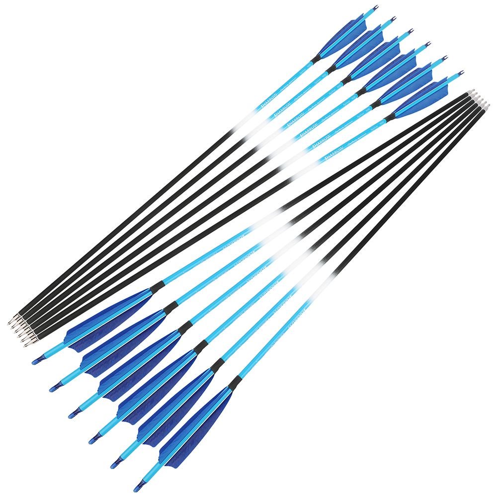 [Copy] AME ARCHERY Blue Mixed Carbon Arrows – Spine 500 (12pcs)