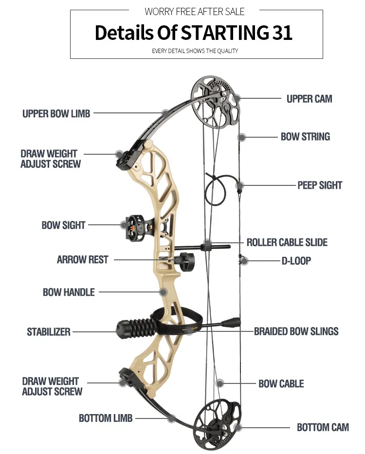 TOPOINT ARCHERY Starting 31 Hunting Compound Bow Package for Beginners
