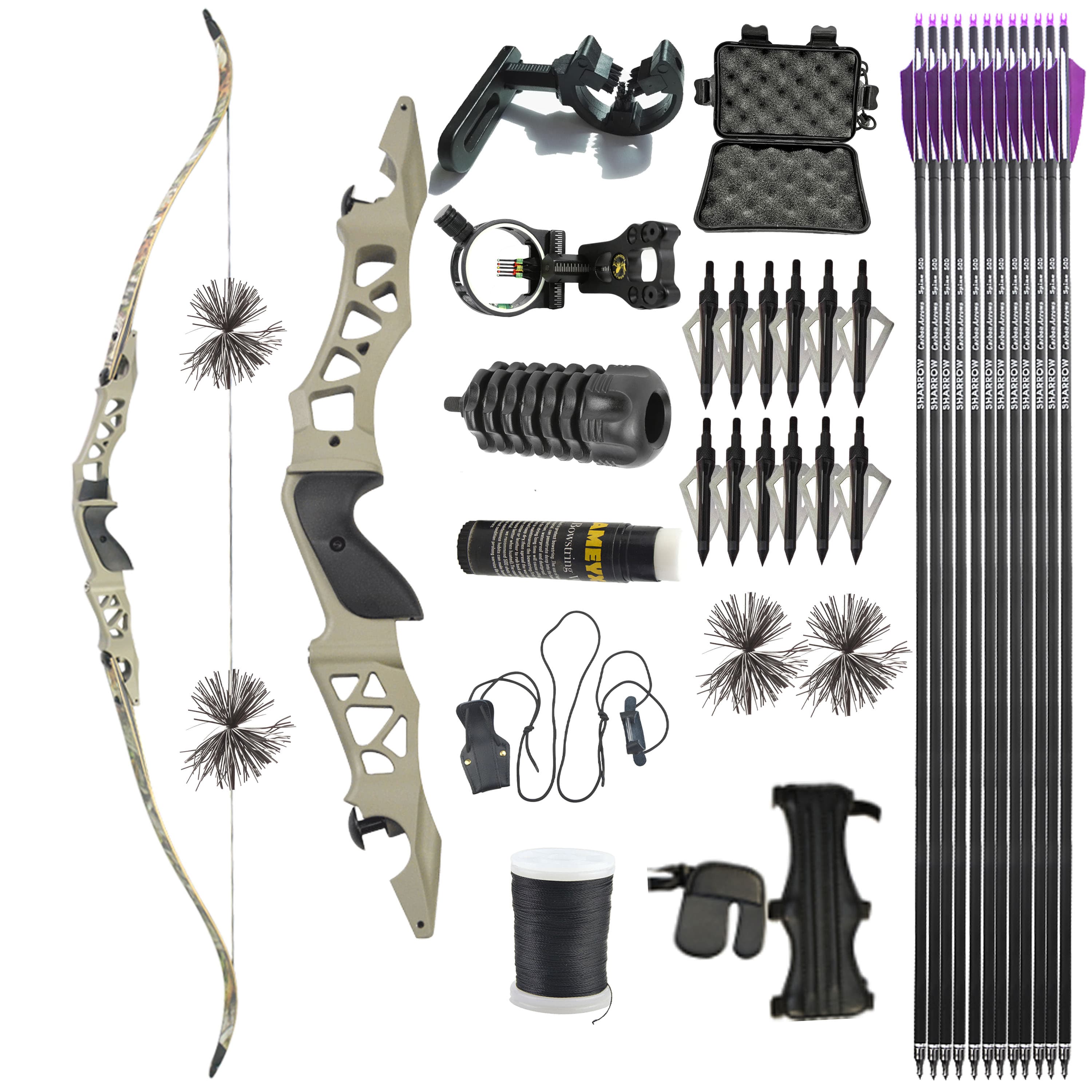 JUNXING Archery F166 ILF Hunting Recurve Bow and Arrows Set