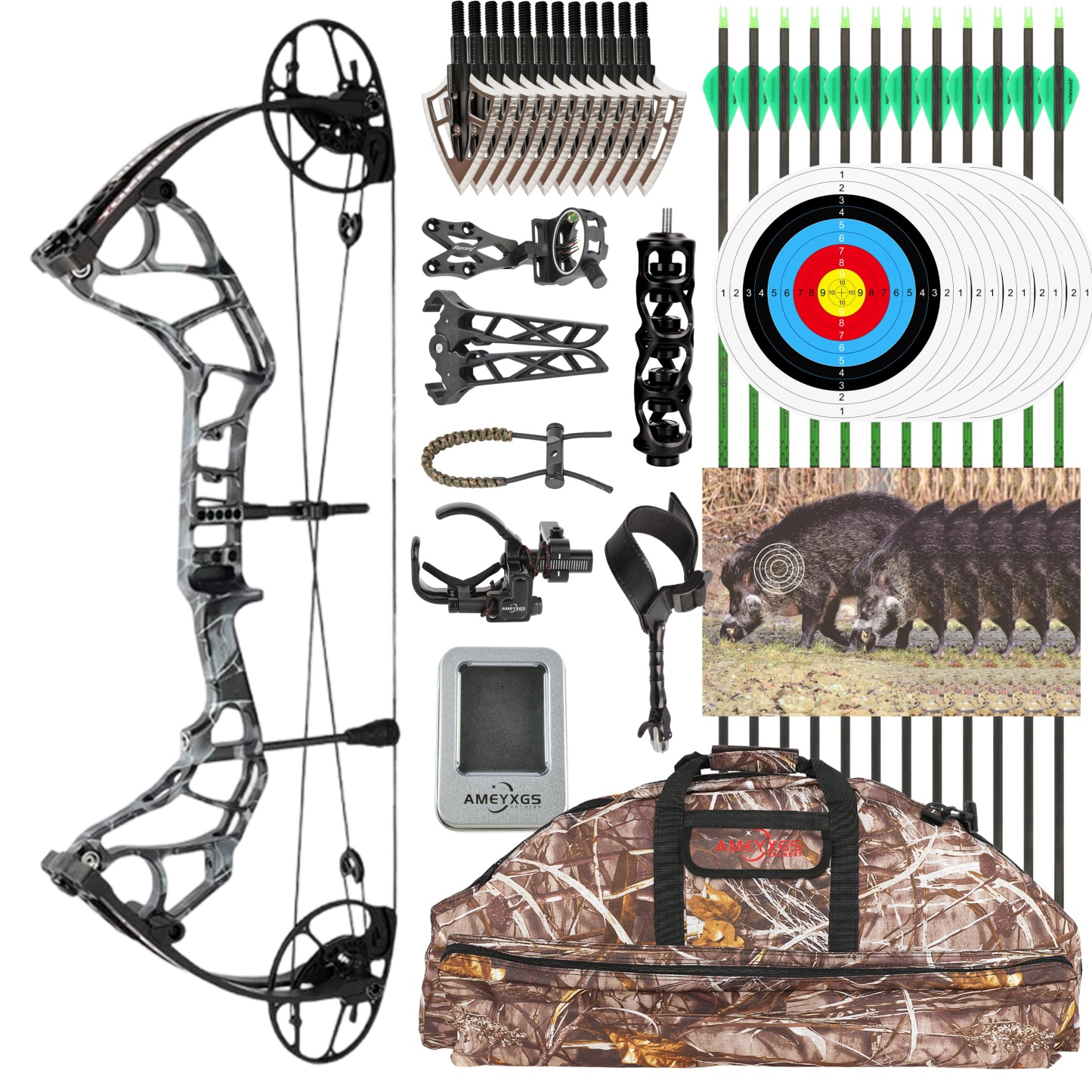 50-60lbs Compound Bow Set Adult Shooting Target Archery