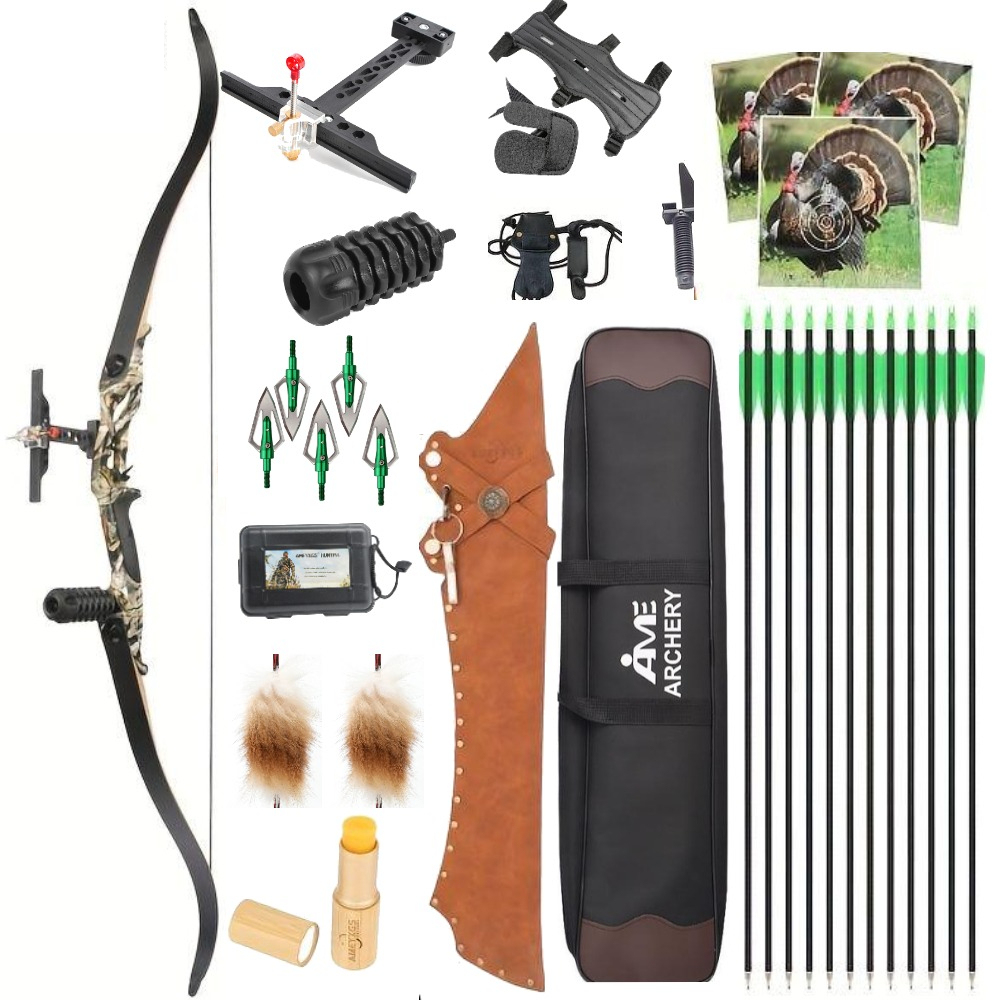 JUNXING ARCHERY F179 Camo Recurve Bow Set 50lbs (Complete Archery Kit)