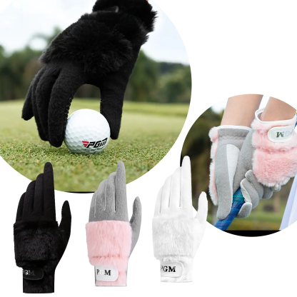 Golf Gloves Imitation Rabbit Fur Non-Slip Grip Female Outdoor