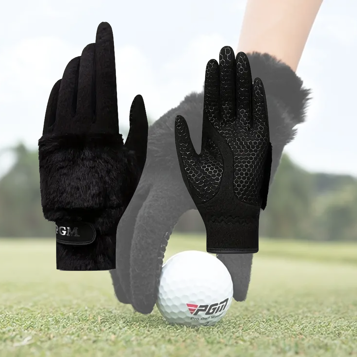 Golf Gloves Imitation Rabbit Fur Non-Slip Grip Female Outdoor