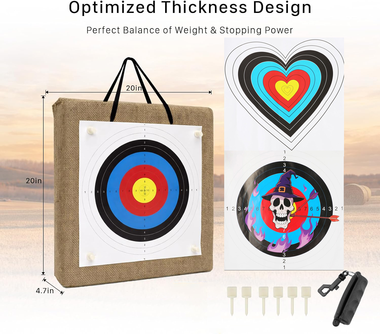 20" Straw Bow Target for Backyard Archery Practice Kit