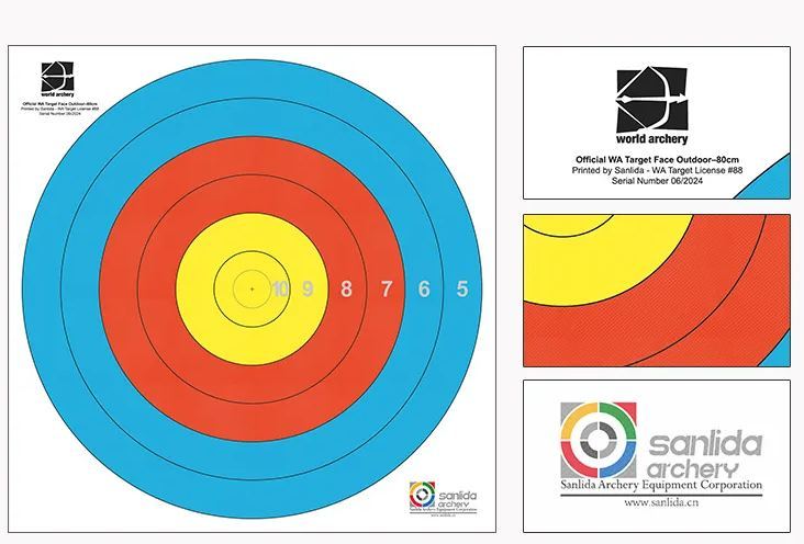SANLIDA X10 Advanced Competitive Recurve 50m Target Paper (5packs)