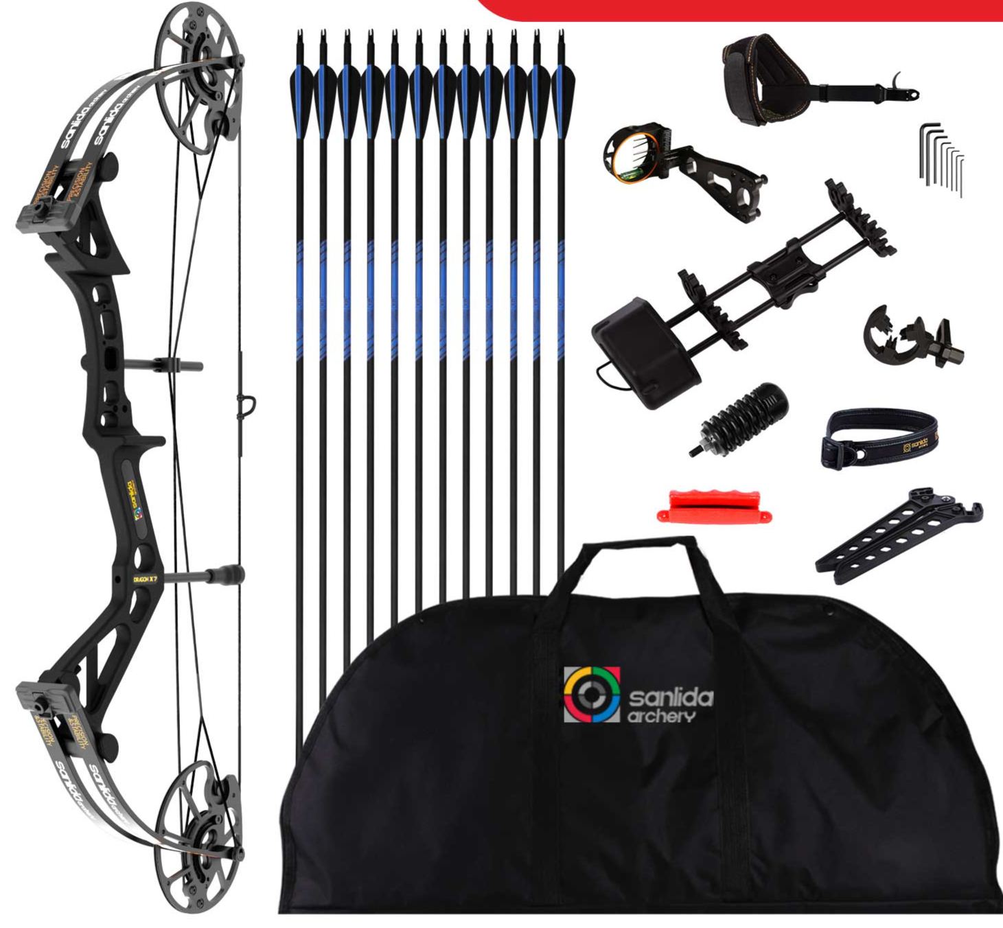 SANLIDA ARCHERY Dragon X7 Intermediate Hunting Compound Bow  Kit