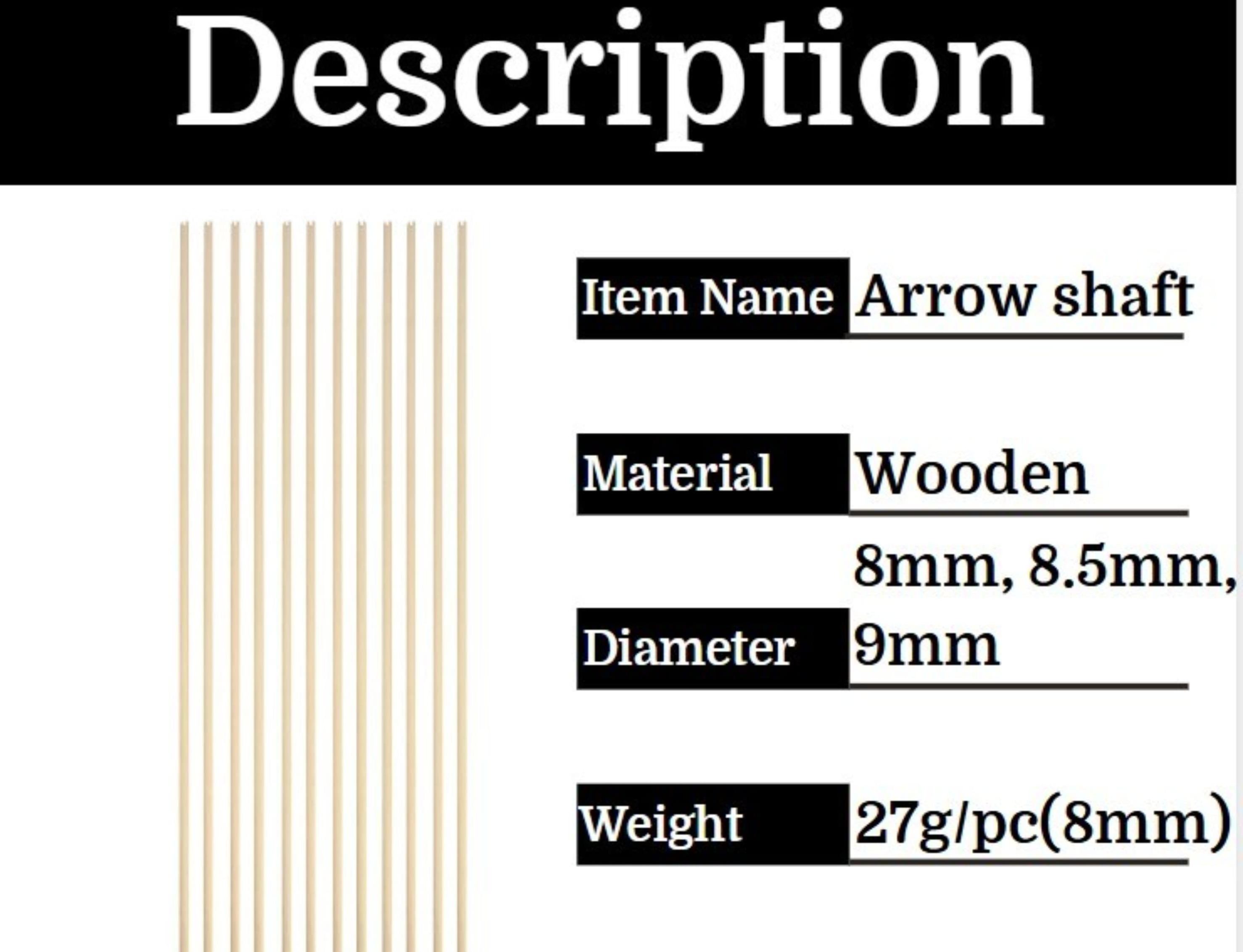 Traditional Wooden Arrow Shaft Handmade OD8MM-9MM DIY Hunting Shoot