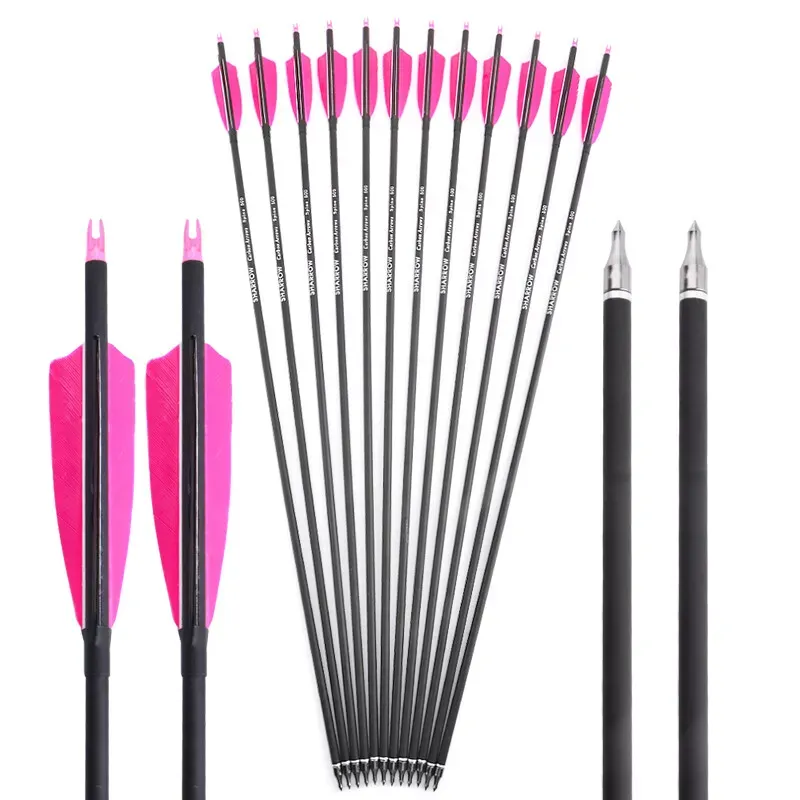 AME ARCHERY 30"  SP500 4" Turkey Feather Carbon Arrows(12pcs)