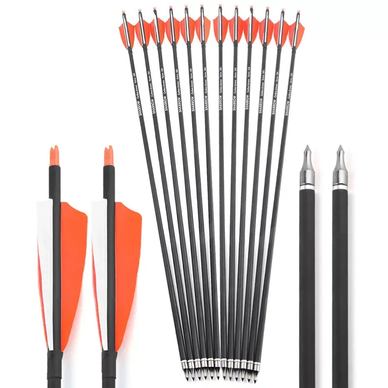 AME ARCHERY 30"  SP500 4" Turkey Feather Carbon Arrows(12pcs)