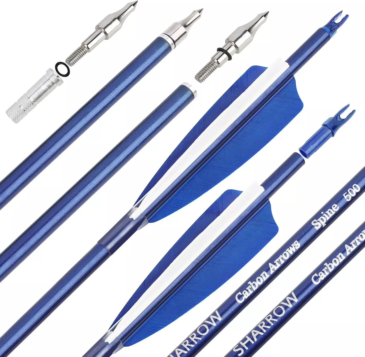 AME ARCHERY 30"  4" Turkey Feather SP500 Carbon Arrows (12pcs)