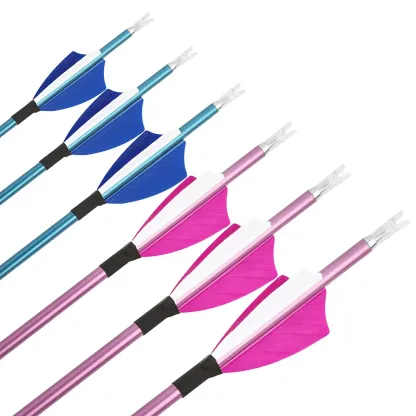 AME ARCHERY Pure Carbon Arrows with 2" Natural Feathers – 12pcs 
