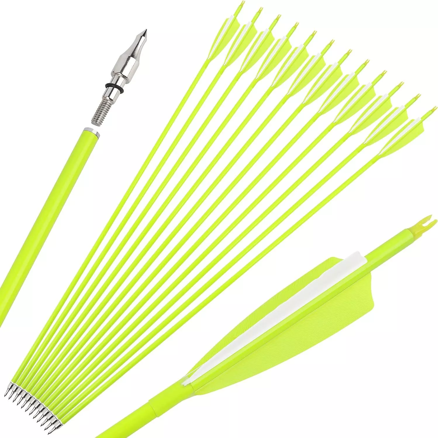 AME ARCHERY Carbon Arrows – 4" Turkey Feathers, Spine 500/600(12pcs)
