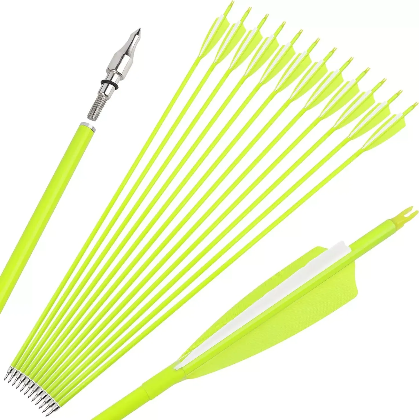AME ARCHERY Carbon Arrows – 4" Turkey Feathers, Spine 500/600(12pcs)