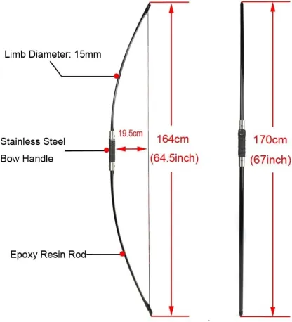 AME ARCHERY Traditional  Longbow Takedown Design RH/LH Arrows Full Set