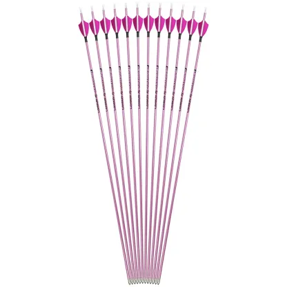 AME ARCHERY Pure Carbon Arrows with 2" Natural Feathers – 12pcs 