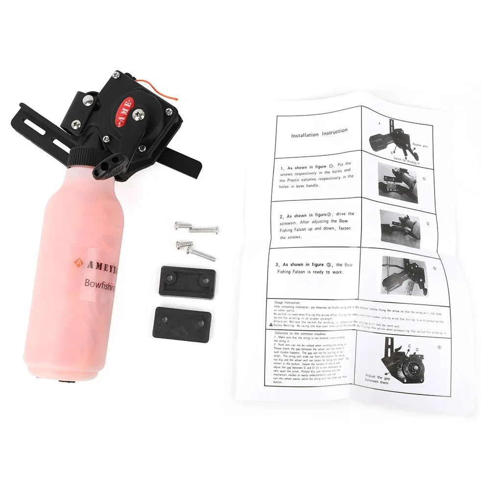 AME Bow Fishing Reel – 40m Line, ABS & Aluminum Alloy Construction for Compound & Recurve Bows