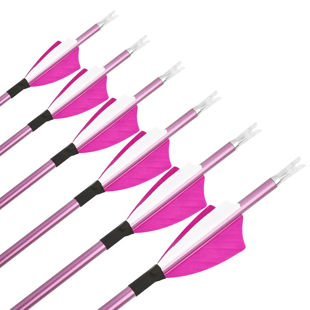 AME ARCHERY Pure Carbon Arrows with 2" Natural Feathers – 12pcs 