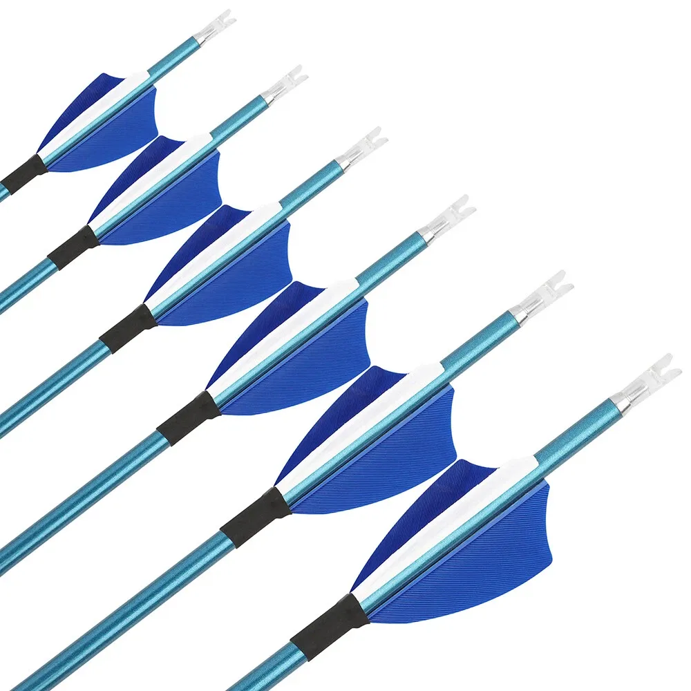 AME ARCHERY Pure Carbon Arrows with 2" Natural Feathers – 12pcs 