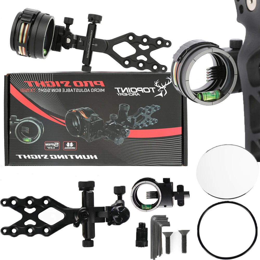 Topoint Archery TX1550 Compound Bow Sight – CNC Aluminum, 0.019" Pin, 1/2/3-Axis Adjustable with Optional Lens