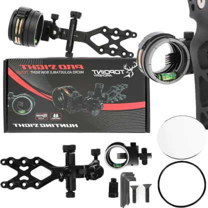 Topoint Archery TX1550 Compound Bow Sight – CNC Aluminum, 0.019" Pin, 1/2/3-Axis Adjustable with Optional Lens