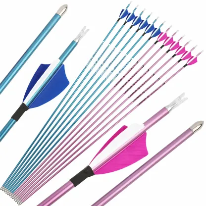 AME ARCHERY Pure Carbon Arrows with 2" Natural Feathers – 12pcs 