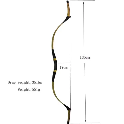 AME ARCHERY Traditional Recurve Bow – 55" Length, 20-100lbs 