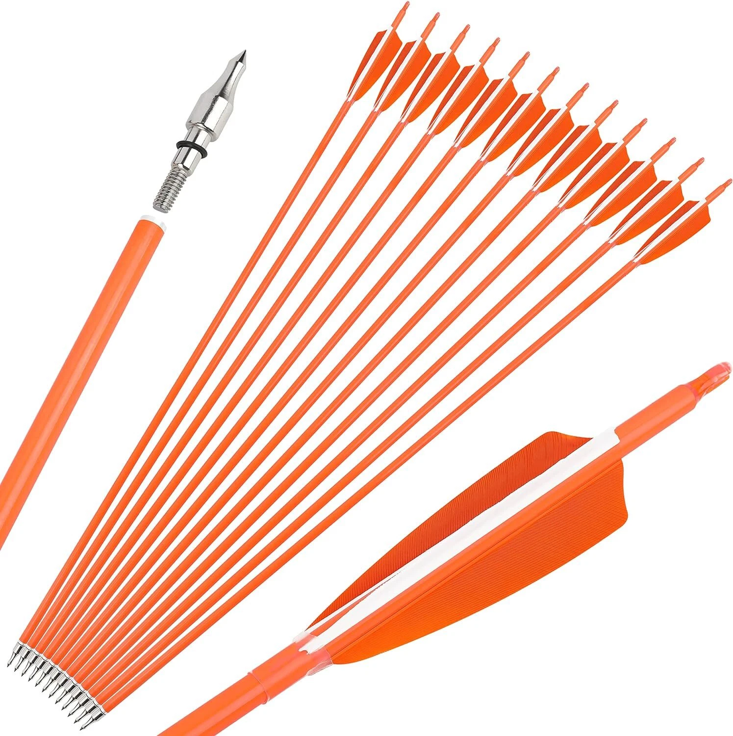 AME ARCHERY Carbon Arrows – 4" Turkey Feathers, Spine 500/600(12pcs)