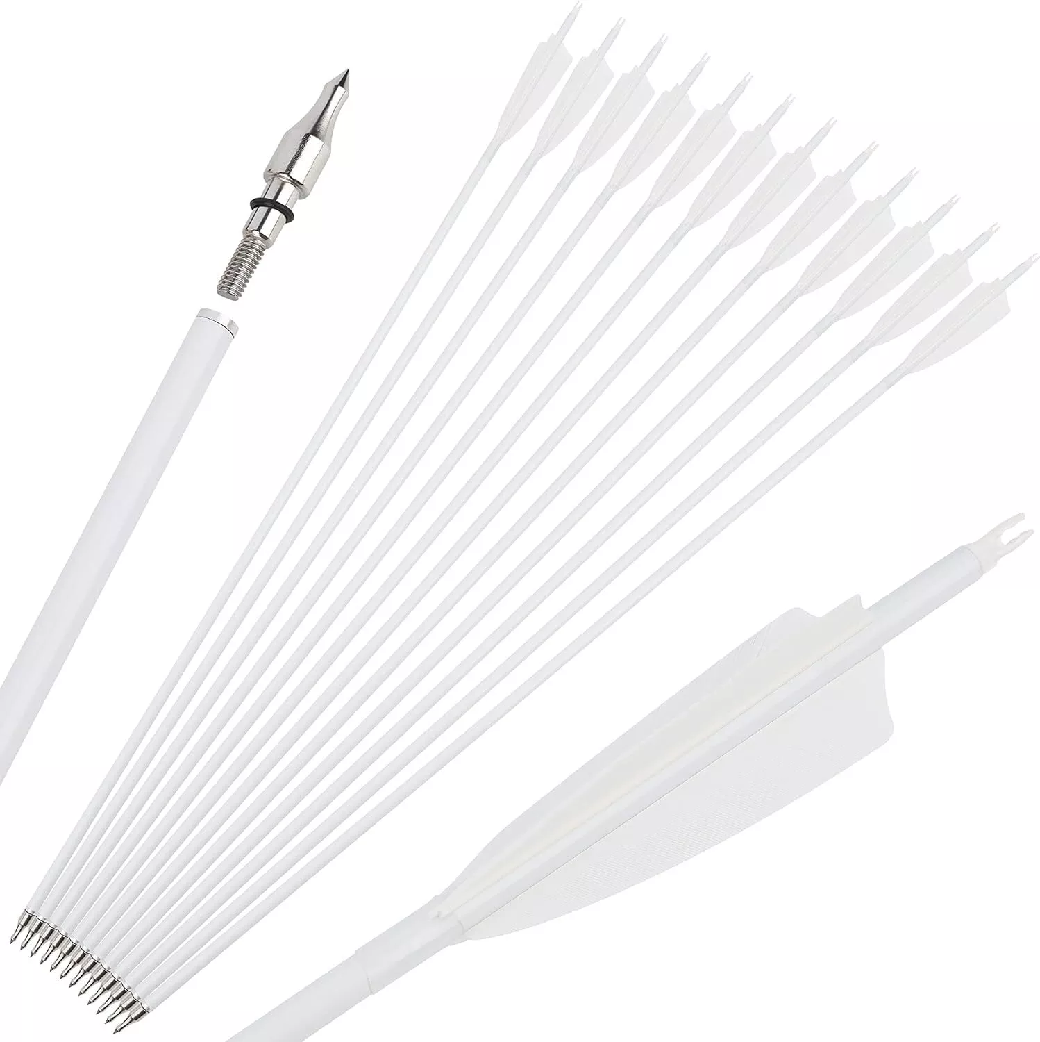 AME ARCHERY Carbon Arrows – 4" Turkey Feathers, Spine 500/600(12pcs)
