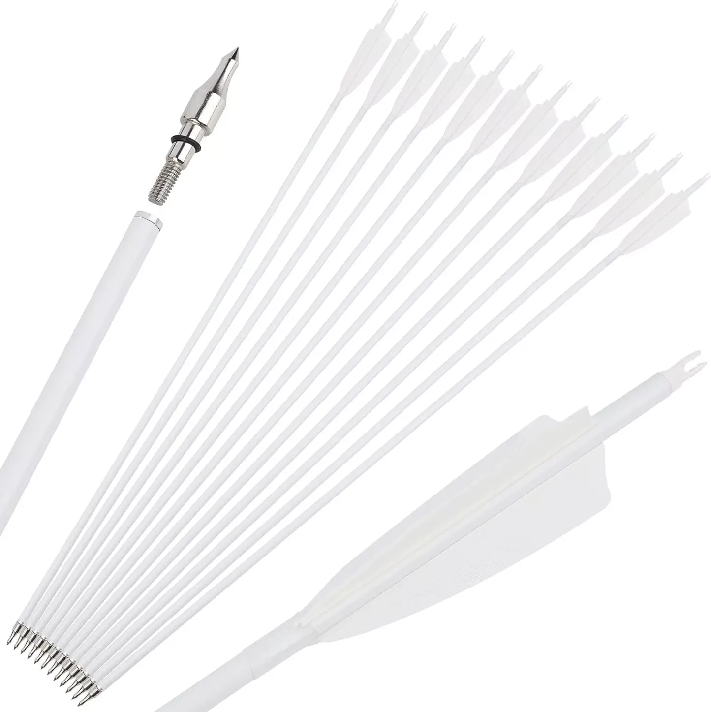 AME ARCHERY Carbon Arrows – 4" Turkey Feathers, Spine 500/600(12pcs)
